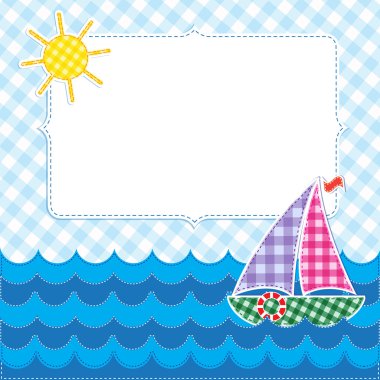 renkli yelkenli ile çerçeve