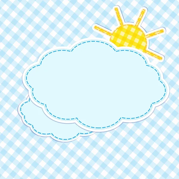 Marco con nubes y sol — Vector de stock