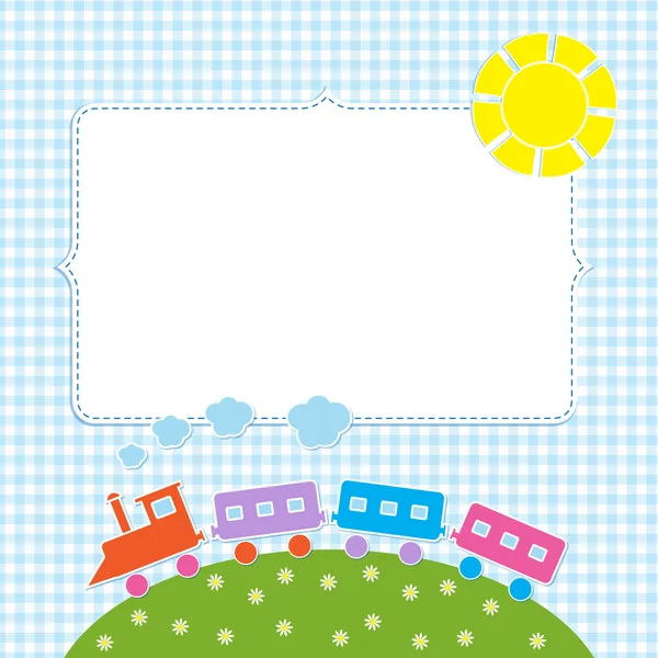 Frame with colorful train — Stock Vector