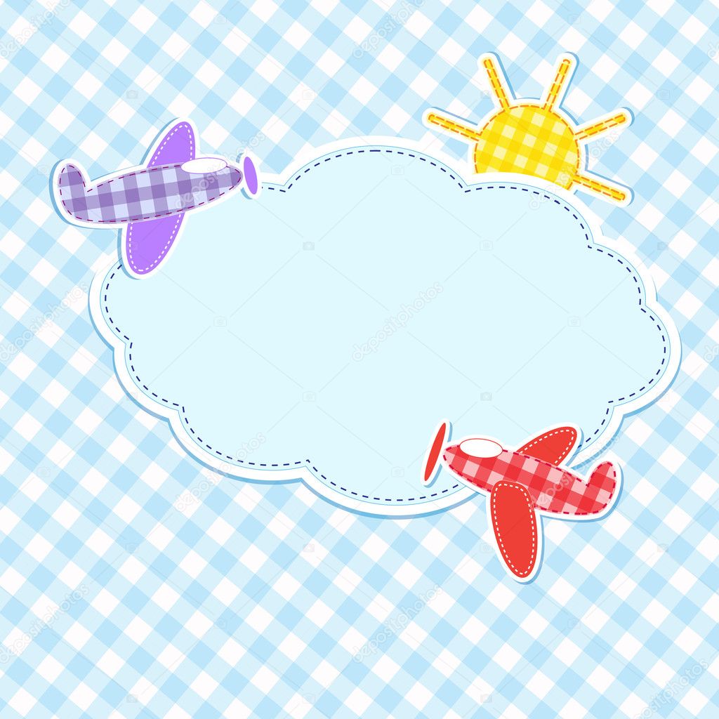 Frame with colorful aeroplanes
