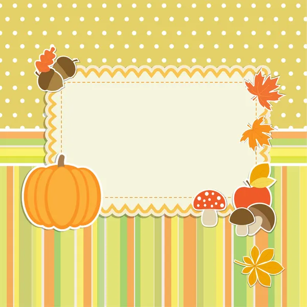 Autumn frame with pumpkin — Stock Vector
