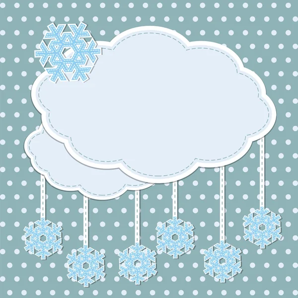 Marco de invierno con copos de nieve Ilustraciones de stock libres de derechos