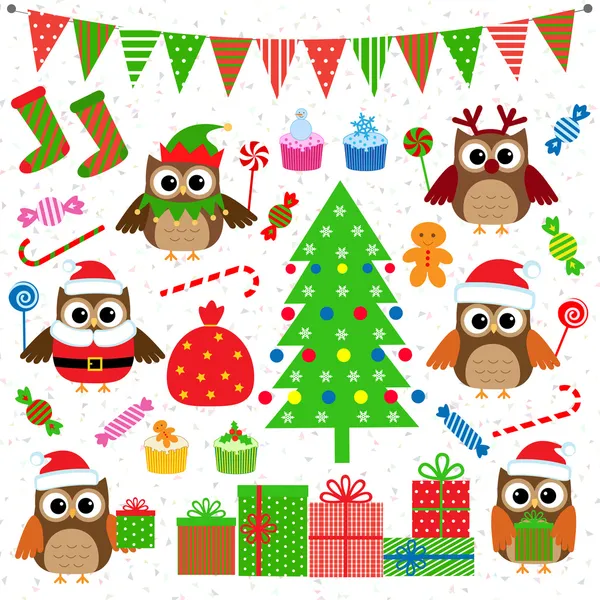 Vector conjunto de elementos de fiesta de Navidad — Vector de stock