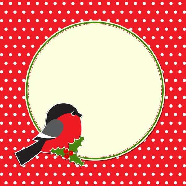 Χριστούγεννα στρογγυλό πλαίσιο με κακκινολαιμής Εικονογράφηση Αρχείου