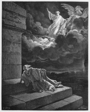 Elijah chariot ateşten cennete yükselir.