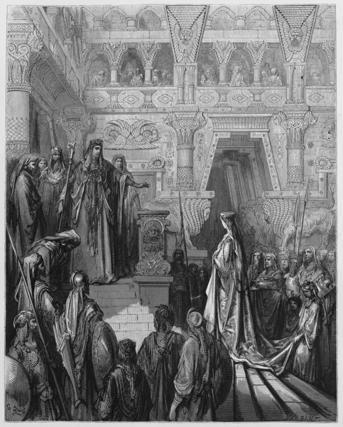 King Solomon received in the palace — Stock Photo, Image