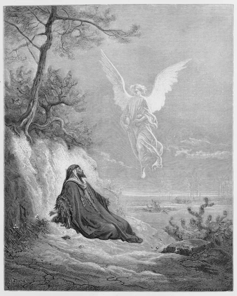 Elijah bir melek tarafından beslenir