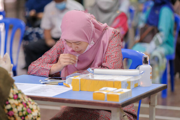 Muadzam Shah Malaysia January 25Th 2022 Teacher Make Covid Rapid — Stock Photo, Image