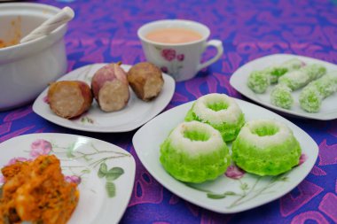 Clsoeup on Malaysia popular assorted sweet dessert kuih