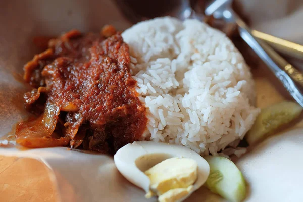 Malajzia Hagyományos Élelmiszer Nasi Lemak — Stock Fotó