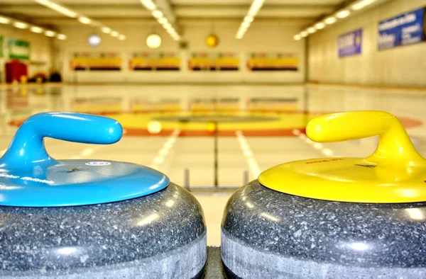 Curling stenen Stockfoto