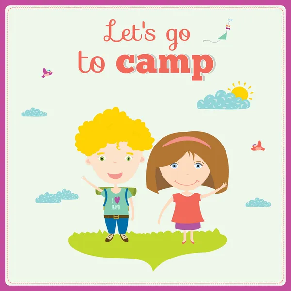 Lets go camp — Stockvector