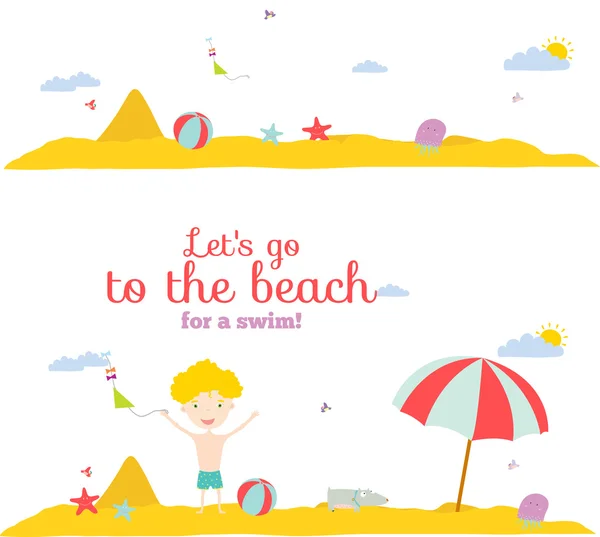 Yaz plaj afiş — Stok Vektör