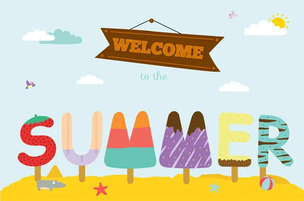 Summer holidays elements — Stock Vector