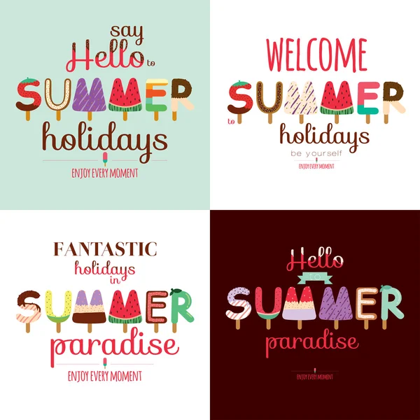 Banners de férias de verão — Vetor de Stock