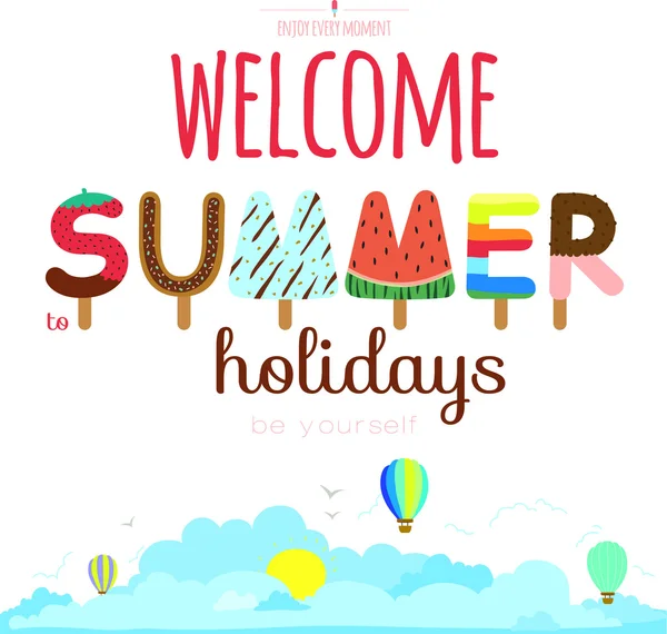 Banner de vacaciones de verano — Vector de stock