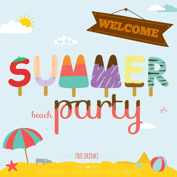 Ilustración vacaciones verano — Vector de stock