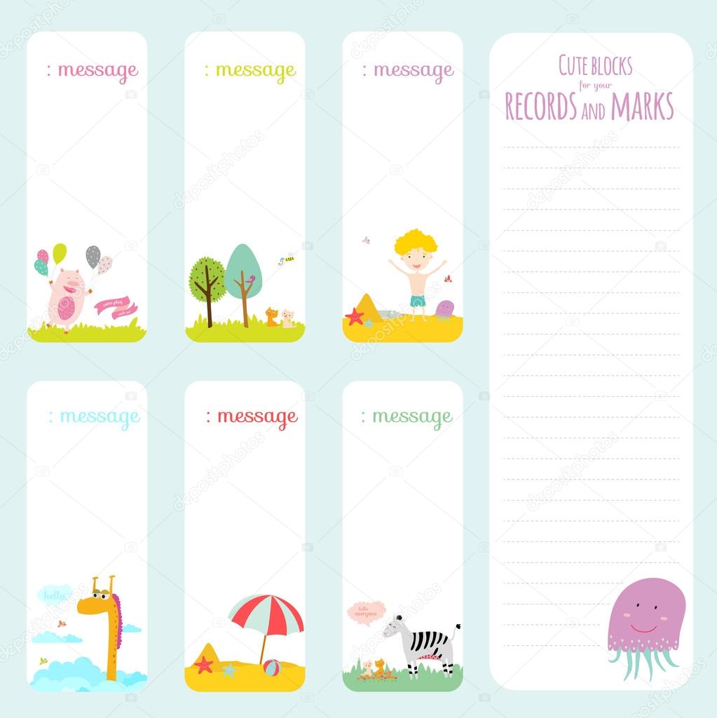 Cartoon elements for notebook