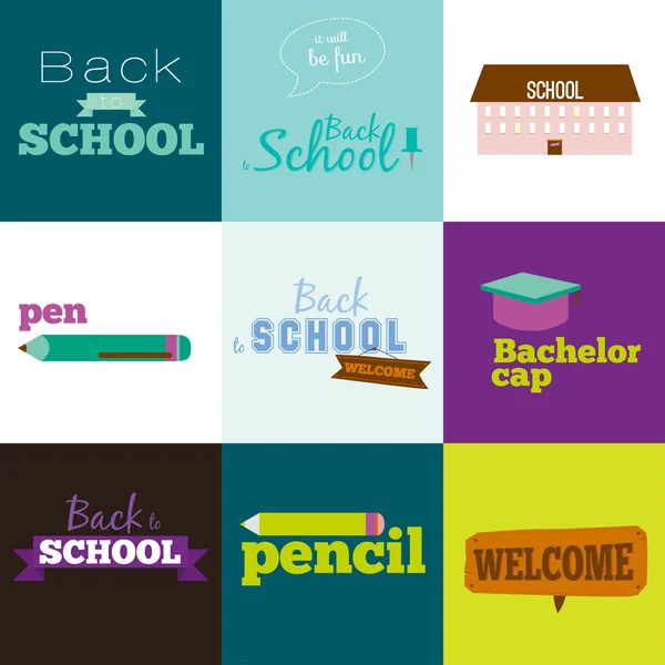 Back to school template design — Stock Vector