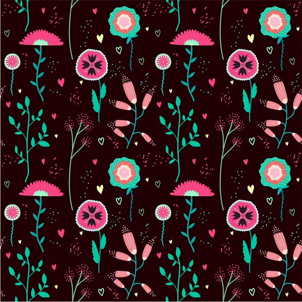 Seamless pattern with flowers — Stock Vector