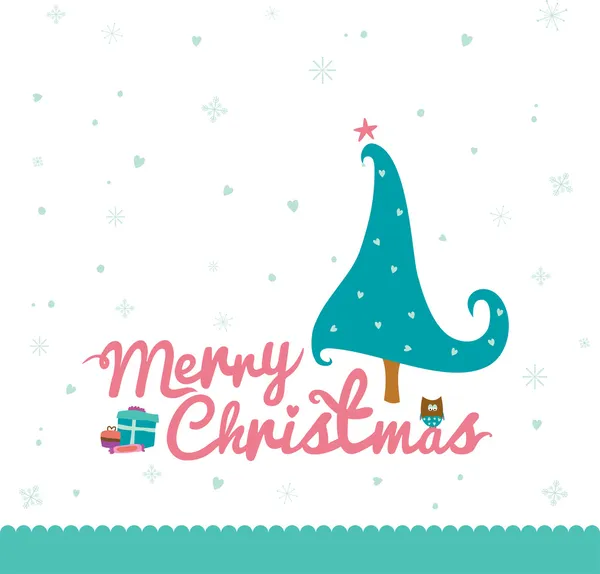 Feliz Natal e Feliz Ano Novo cartão — Vetor de Stock