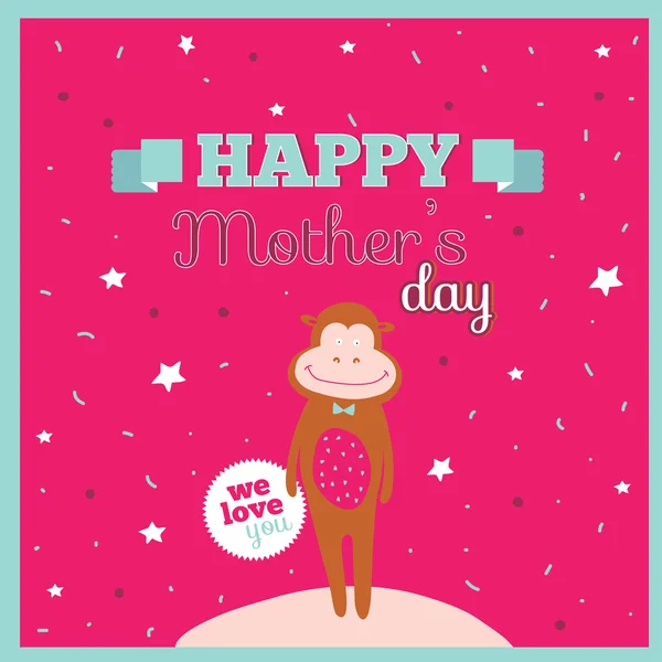 Hermosa tarjeta de felicitación "Feliz día de la madre ". — Vector de stock