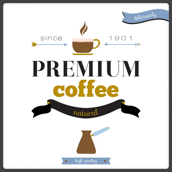 Coffee poster with frames and labels — Stock Vector