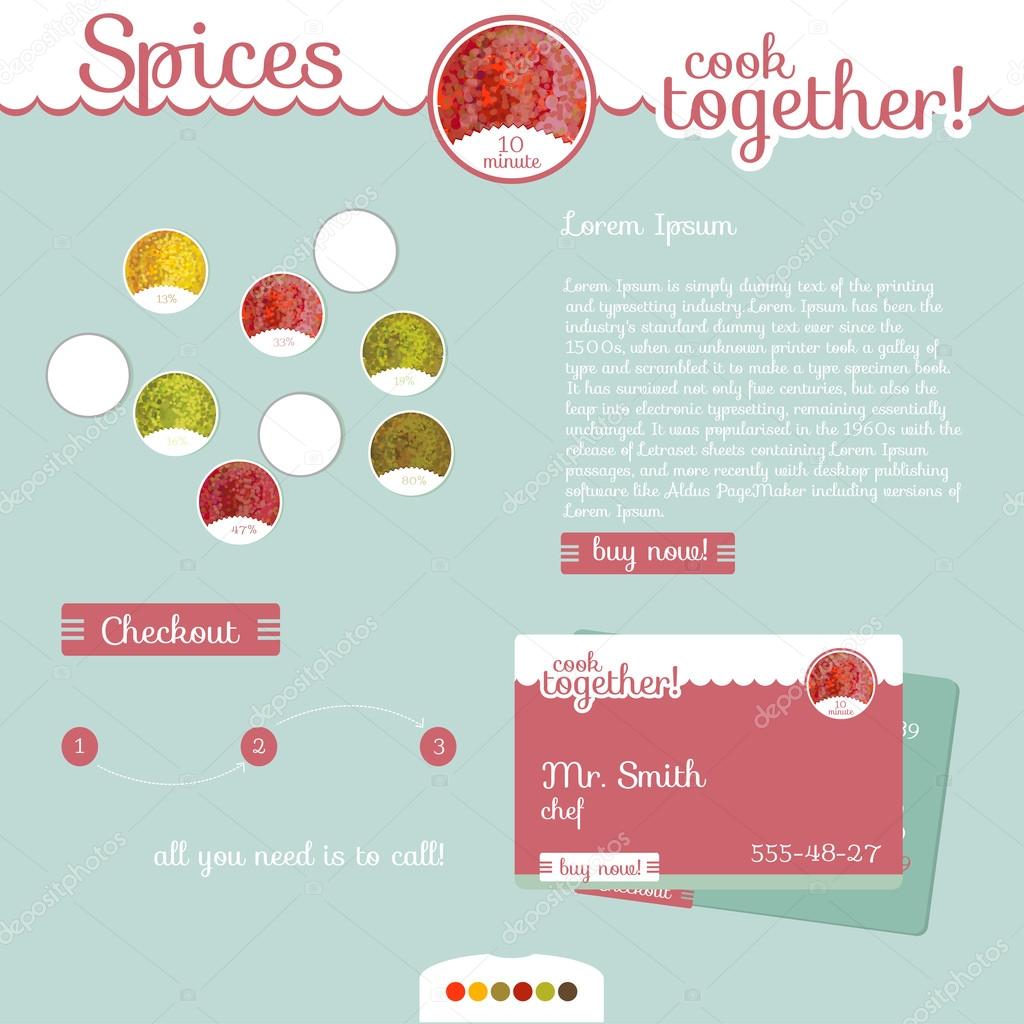 Info graphic background of spices