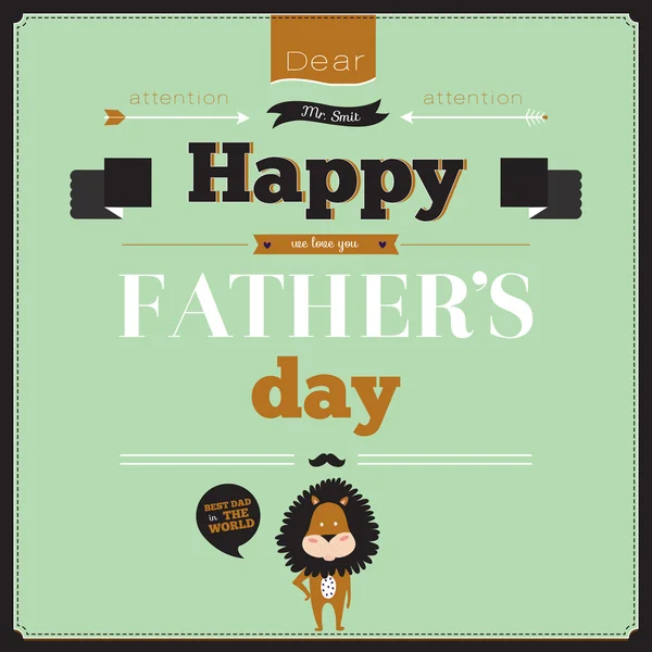 Hermosa tarjeta de felicitación Feliz día del padre — Vector de stock