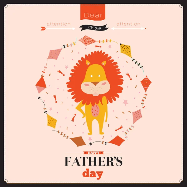 Beautiful greeting card Happy father's day — Stock Vector