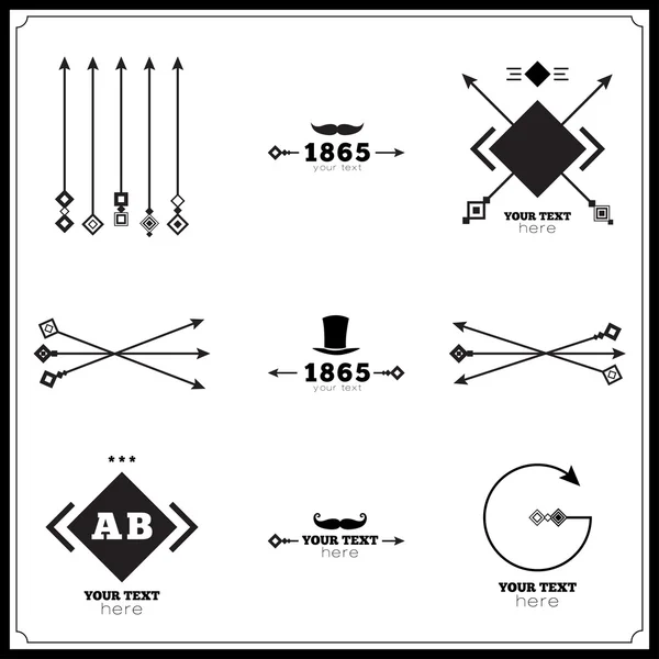 Elementos geométricos de diseño vintage — Archivo Imágenes Vectoriales