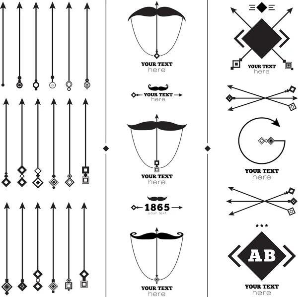 Elementi geometrici di design vintage — Vettoriale Stock