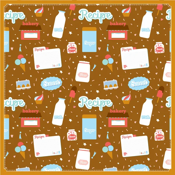 Cute food seamless pattern — Stock Vector