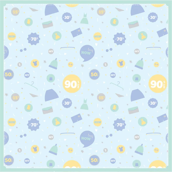 Seamless pattern with vintage hipsters unique sale tags — Stock Vector