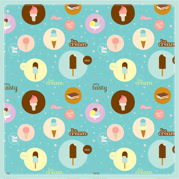 Food seamless pattern with dessert icons — Stock Vector