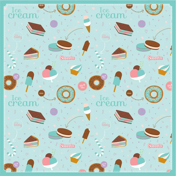Food pattern with dessert icons