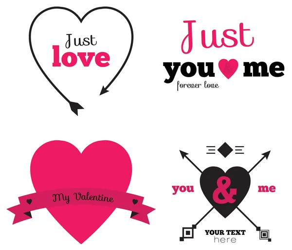 Conjunto de iconos de corazones, ideal para San Valentín y boda — Vector de stock