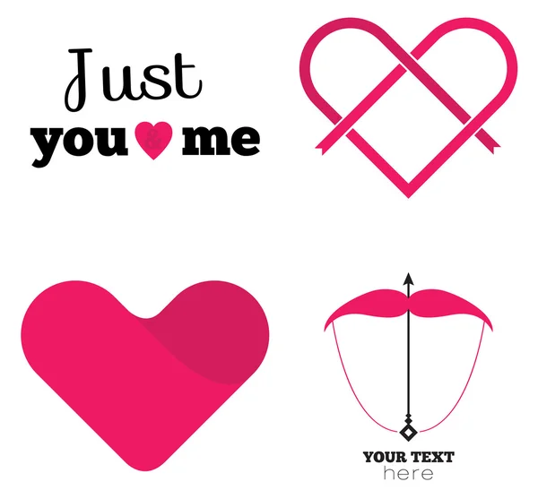 Ensemble d'icônes Hearts, idéal pour la Saint Valentin et le mariage — Image vectorielle