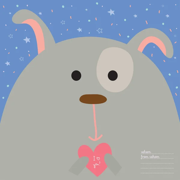 Tarjeta de felicitación con dibujos animados y animales divertidos con texto de lugar — Vector de stock