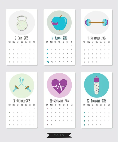 Collection d'affiches de motivation insolites calendrier sur le sport, mode de vie sain et fitness pour les hommes et les femmes . — Image vectorielle