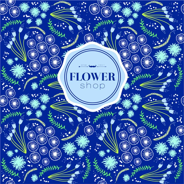 Ensemble de motif floral sans couture — Image vectorielle