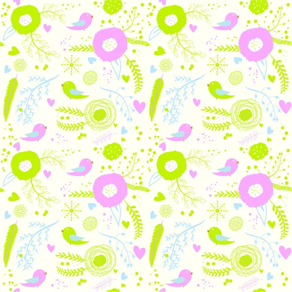 Set of  floral seamless pattern — Stock Vector