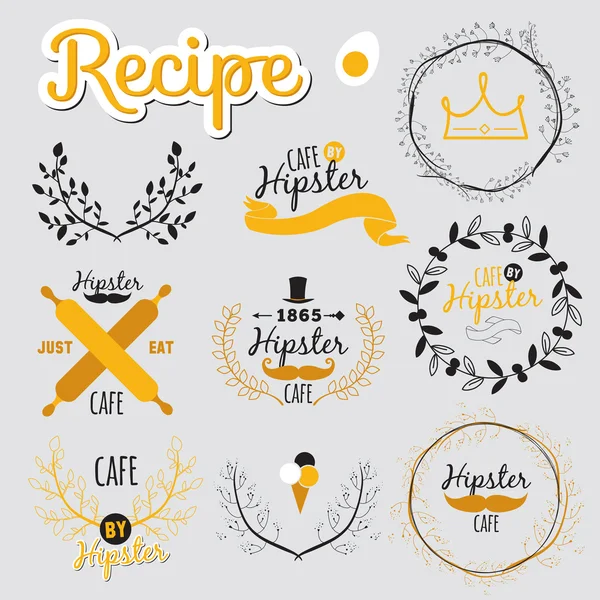 Gran conjunto de diseño de menú de restaurante y cafetería , — Vector de stock