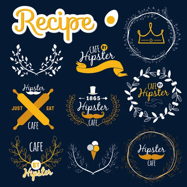 Gran conjunto de diseño de menú de restaurante y cafetería , — Vector de stock