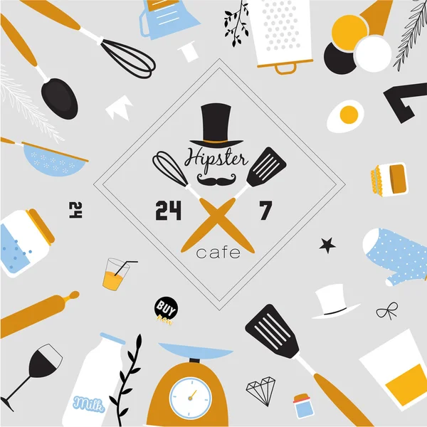 Grand ensemble de restaurant et café menu design — Image vectorielle