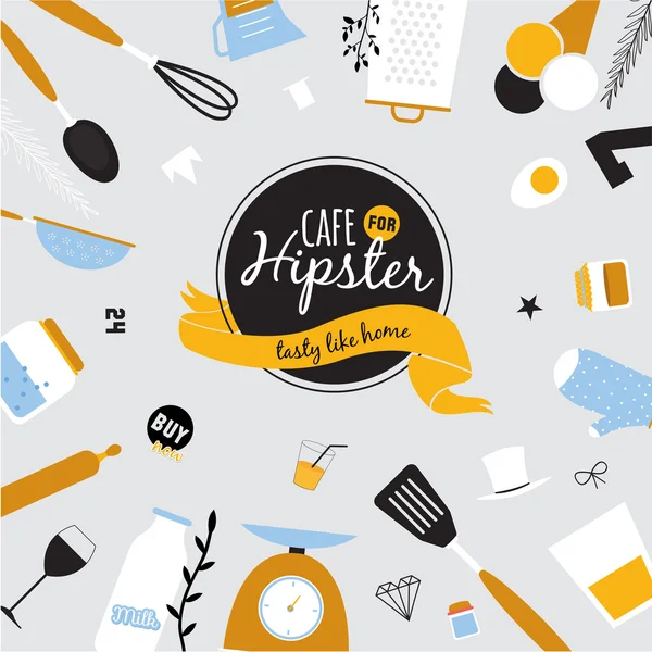 Gran conjunto de diseño de menú de restaurante y cafetería — Vector de stock