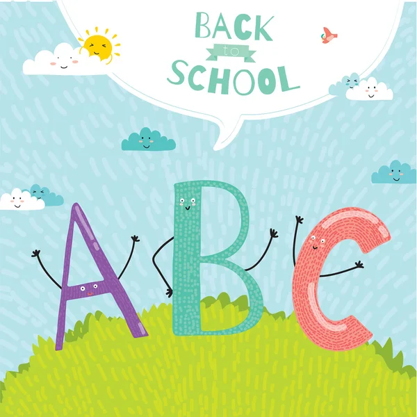 Set met ontwerpelementen voor back to school sjabloonontwerp. — Stockvector