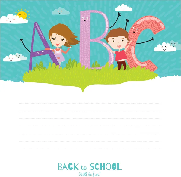 Set met ontwerpelementen voor back to school sjabloonontwerp. — Stockvector