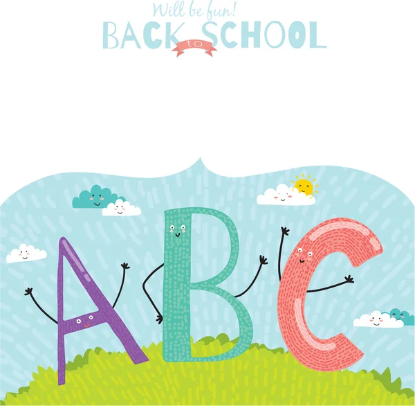 Set of design elements for back to school template design. — Stock Vector