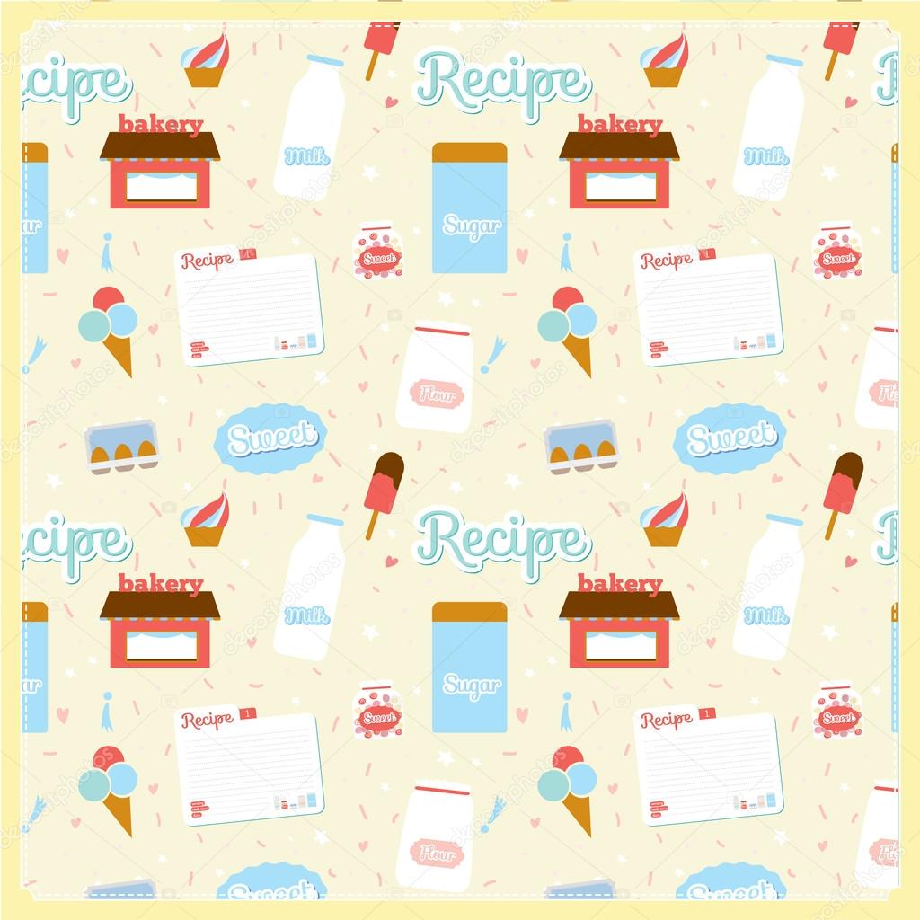 Cute food seamless pattern